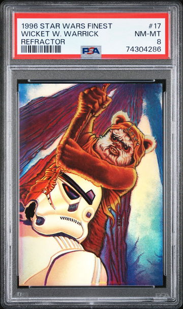 1996 Star Wars Finest Refractor Wicket W. Warrick #17 PSA 8