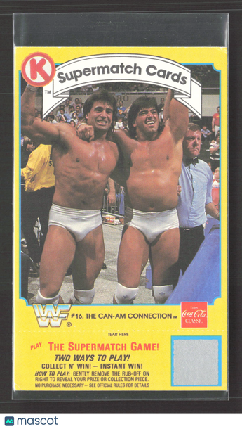 1987 Circle K WWF Supermatch Cards Tom Zenk Rick Martel #16