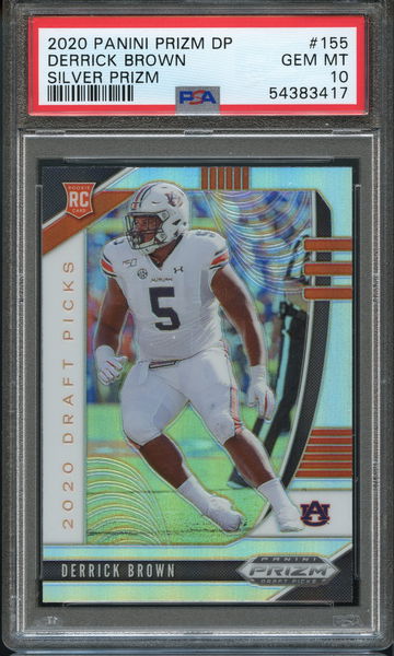 Derrick Brown 2020 Panini Prizm Draft Picks Silver PSA 10