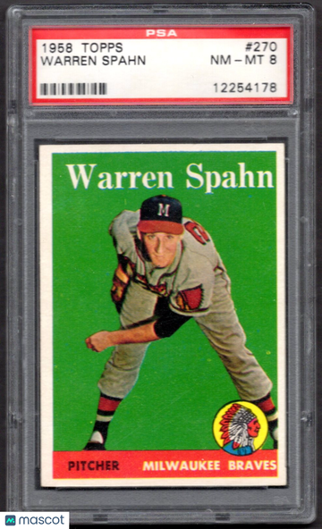 1958 Topps Warren Spahn #270 PSA 8