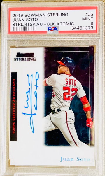 Juan Soto Atomic Black Refractor /10 PSA 9 POP 1