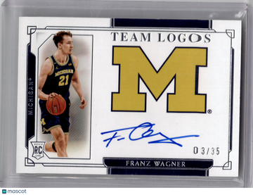 2019 National Treasures Collegiate Team Logos Franz Wagner #TL-FW /35