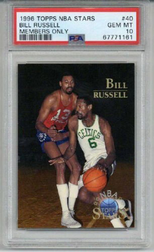 1996 TOPPS NBA STARS MEMBERS ONLY #40 BILL RUSSELL CARD CELTICS PSA 10 LOW POP