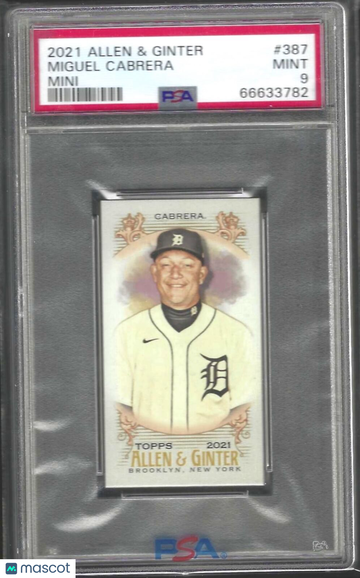 2021 Topps Allen & Ginter Miguel Cabrera #387 Mini PSA 9