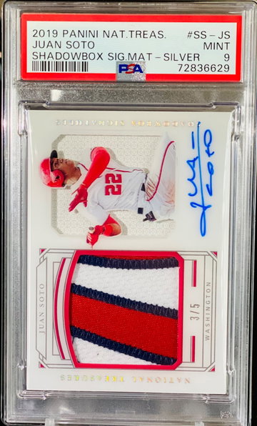 2019 Juan Soto National Treasures /5 PSA 9 POP 1