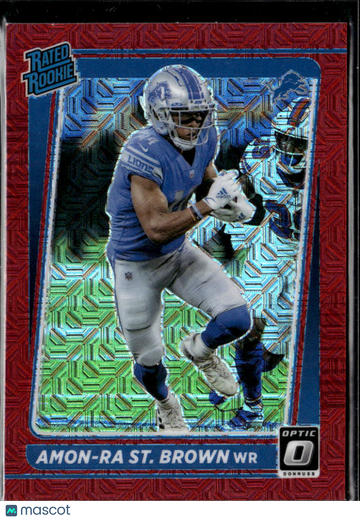 Amon-Ra St. Brown 2021 Panini Donruss Optic Red Mosaic Detroit Lions