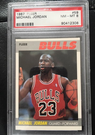 1987-88 Michael Jordan Fleer PSA 8
