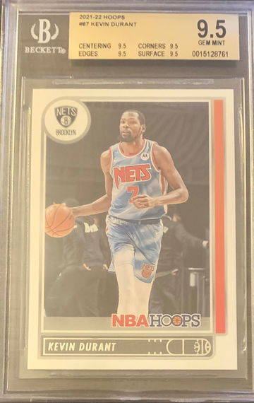 2021-22 Panini NBA Hoops Kevin Durant #87 - Graded BGS 9.5 Gem Mint Card MT 🏀