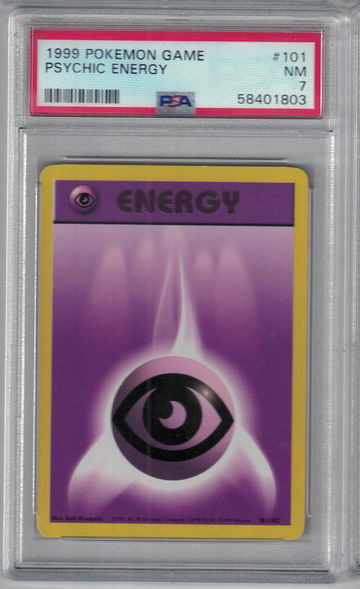 1999 Pokemon Game Unlimited #101 Psychic Energy PSA 7 NM Base Set