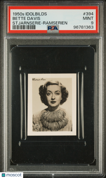 1950 Andra Filmserier Idolbilds Stjarnserie-Ramserien Bette Davis #394 PSA 9