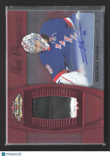 2016 2015 Fleer Showcase Hot Prospects Mackenzie Skapski #171 /25 Patch Rookie Auto Material
