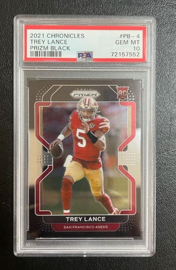 2021 Chronicles Trey Lance Prizm Black Rookie PSA10