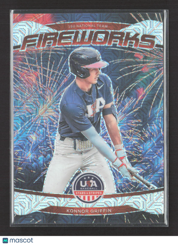2026 Panini USA Baseball Stars & Stripes Prizm Fireworks Konnor Griffin #22 /25