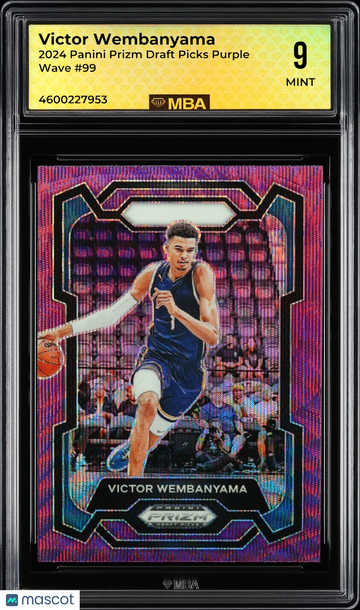 2024 Panini Prizm Draft Picks Victor Wembanyama #99 Purple Wave MBA 9
