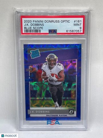 2020 Panini Donruss Optic J. K. Dobbins #161 Blue Scope PSA 9
