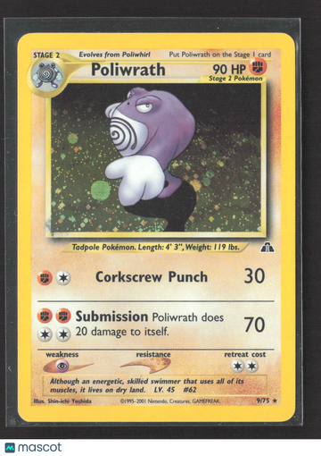 2002 Legendary Collection Poliwrath Holo Rare #9/75