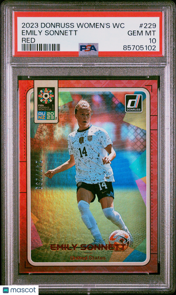 2023 Panini Donruss FIFA Women's World Cup Emily Sonnett #229 Red PSA 10