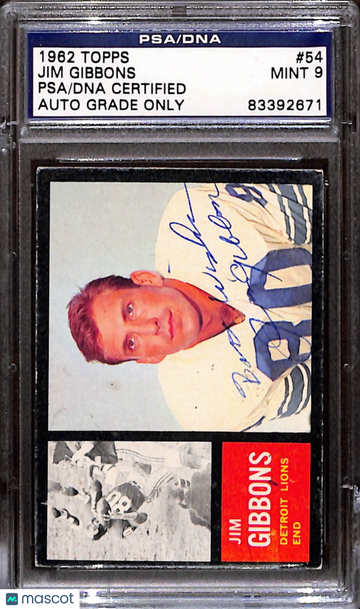 1962 Topps Jim Gibbons #54 [Base] Base Set PSA A Auto 9