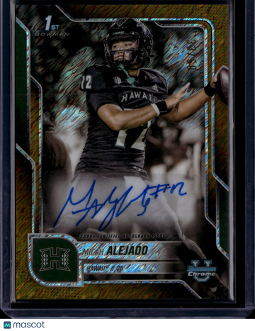 2025 Topps Bowman University Chrome Football Micah Alejado #BCA-MA Gold Refractor