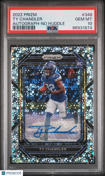 2022 Panini Prizm Ty Chandler #348 Autograph No Huddle PSA 10