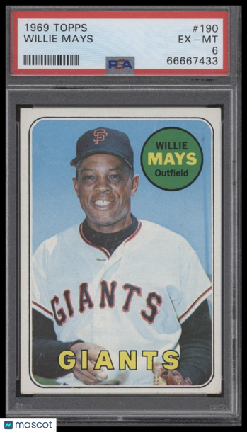 1969 Topps Willie Mays #190 PSA 6