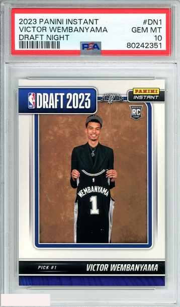 2023 PANINI INSTANT VICTOR WEMBANYAMA #DN1 DRAFT NIGHT RC PSA 10 GEM MT