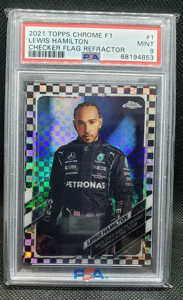 2021 Topps Chrome F1 Lewis Hamilton Checkerboard PSA 9