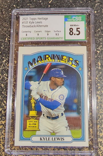 2021 Topps Hertiage Kyle Lewis SSP Rookie Cup Image Variation 