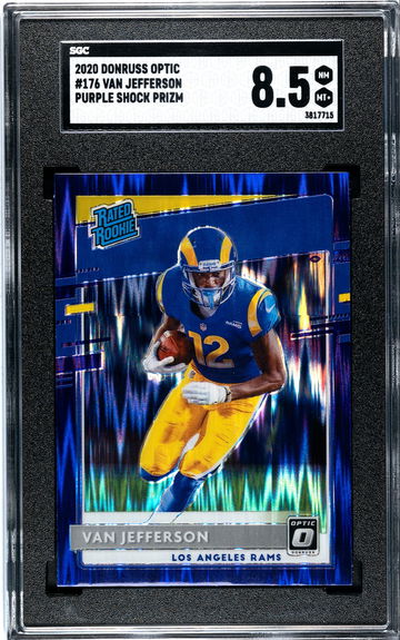2020 Donruss Optic #176 Van Jefferson Rated Rookie Purple Shock Prizm SGC 8.5