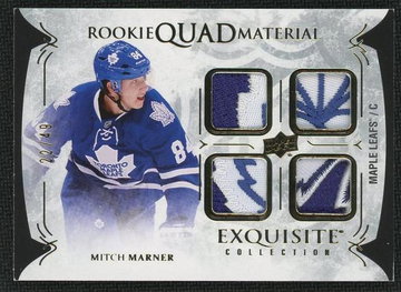 2016 Upper Deck Exquisite Collection RO-MM Mitch Marner Rookie Quad Material Rookie Maple Leafs