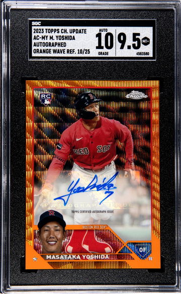 2023 Topps Chrome Update #AC-MY Masataka Yoshida Auto. Orange Wave Ref. /25 SGC 9.5