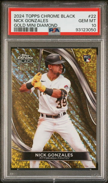 2024 Topps Chrome Black Gold Mini Diamond Nick Gonzales #22 RC /50 PSA 10