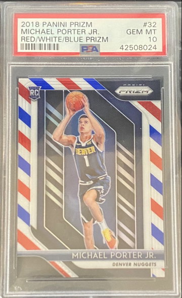 Michael Porter Jr. 2018-19 Prizm RC Red White & Blue PSA 10