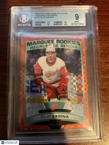 2019-20 O-Pee-Chee Platinum Filip Zadina #173 Orange Checkers Parallel BGS 9