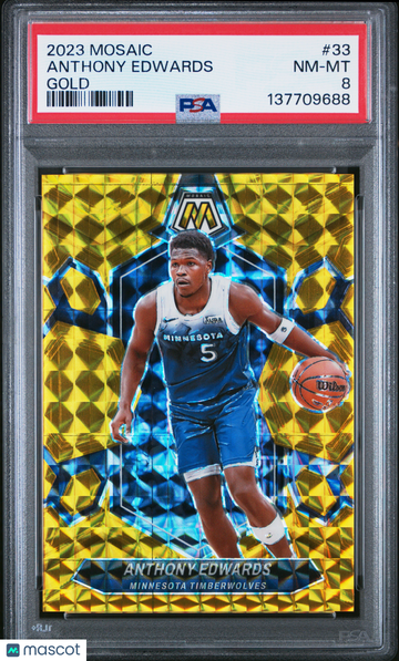 2023 Panini Mosaic Anthony Edwards #33 Gold PSA 8