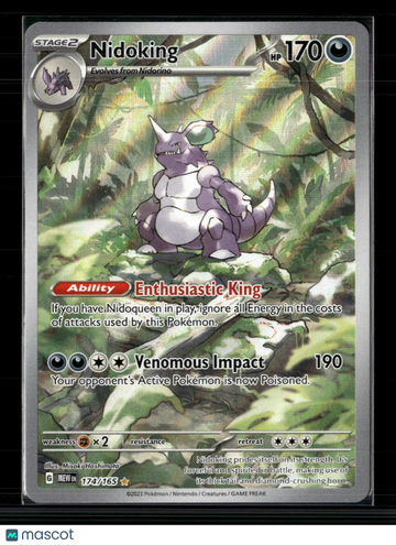 2023 Scarlet & Violet 151 Nidoking Holo Secret Rare #174/165