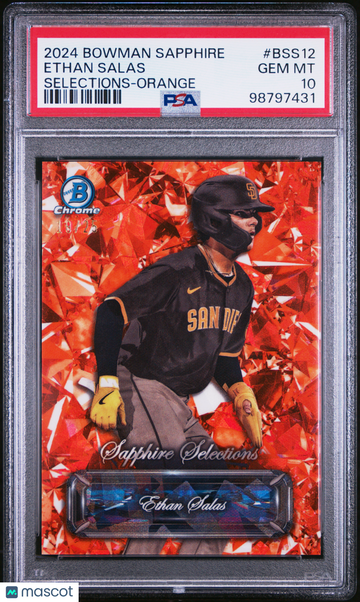 2024 Bowman Sapphire Edition Sapphire Selections Baseball—Ethan Salas #BSS12 Orange 18/25—PSA 10