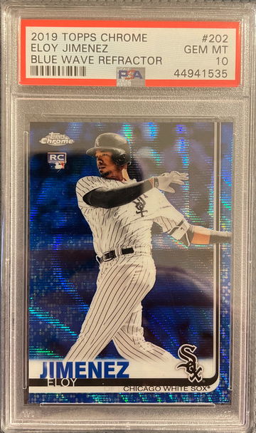 2019 Topps Chrome Eloy Jimenez #202 Blue Wave Refractor /75 PSA 10 GEM MINT