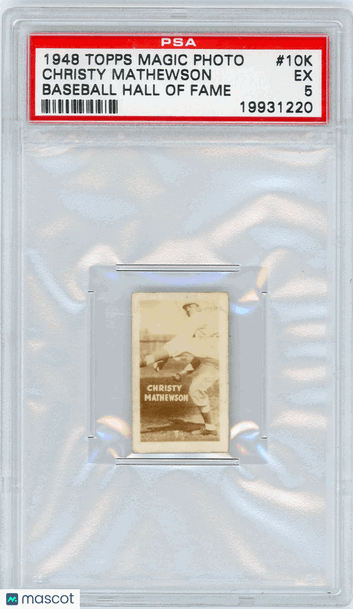 1948 Topps Magic Photo Baseball Hall Of Fame Christy Mathewson #10K PSA 5