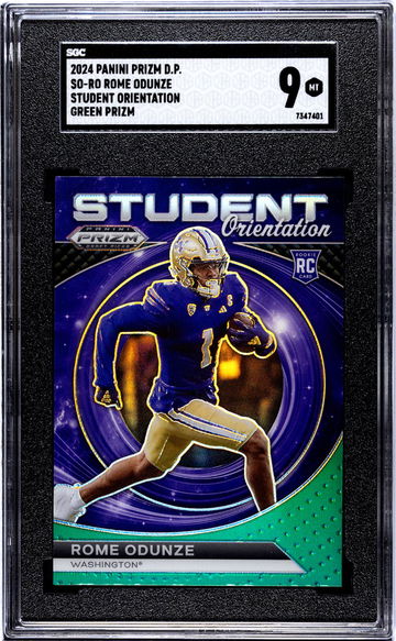 2024 Panini Prizm Draft Picks #SO-RO Rome Odunze Student Orientation Green Prizm SGC 9