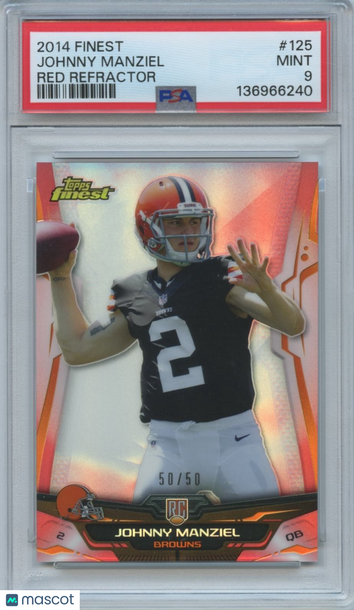 2014 Topps Finest Johnny Manziel #125 Red Refractor Rookie PSA 9