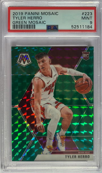 2019 Panini Mosaic Tyler Herro Green Mosaic PSA 9