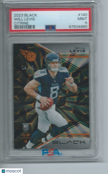 2023 Panini Black Will Levis #140 Citrine PSA 9