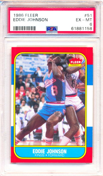 1986 Fleer #51 Eddie Johnson PSA 6