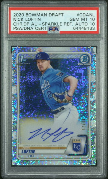 2020 Bowman Draft Nick Loftin Sparkle Refractor PSA 10 auto 10 /71