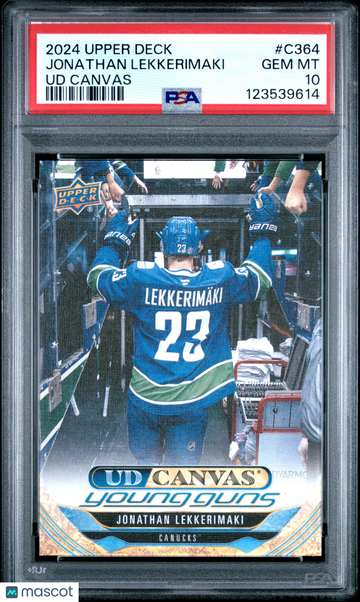 2024-25 Upper Deck UD Canvas Jonathan Lekkerimaki #C364 Young Guns Rookie PSA 10