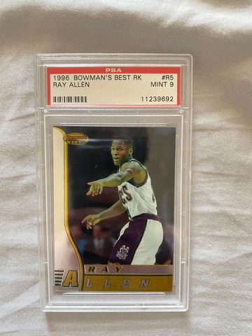 1996-97 Bowman's Best Best Ray Allen RC PSA 9 Mint Bucks