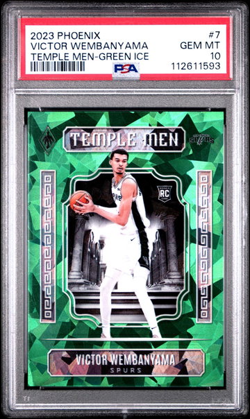 2023 Phoenix Temple Men Phoenix Green Ice Victor Wembanyama #7 /149 PSA 10