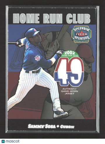 2003 Fleer Splendid Splinters Home Run Club Sammy Sosa #SS-HRC Authentic Game-Worn Jersey
