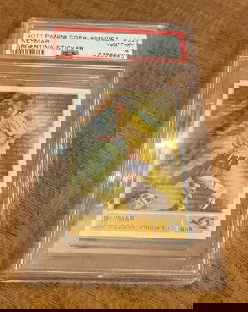 2011 Panini Copa America Argentina Sticker #329 Neymar Jr RC MINT Brazil PSA 8
